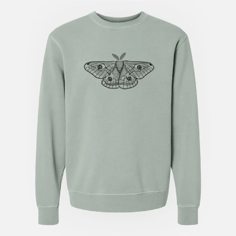 Saturnia pavonia - Small Emperor Moth - Unisex Pigment Dyed Crew Sweatshirt Warm Hoodie Sweatshirt Style