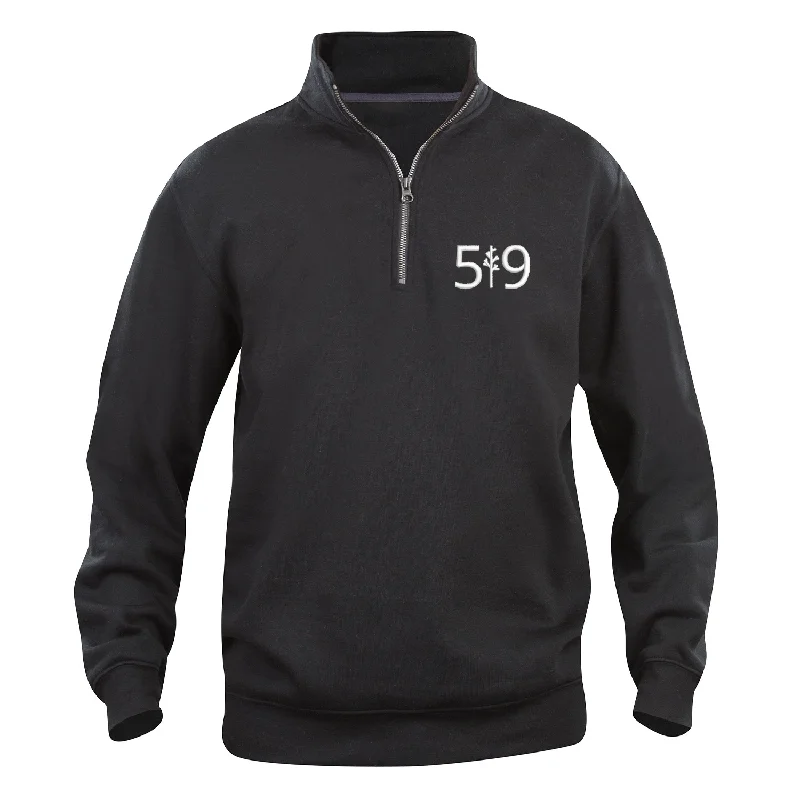 519 EMBROIDERED 1/4 ZIP (UNISEX) Relaxed Hoodie Sweatshirt Fit