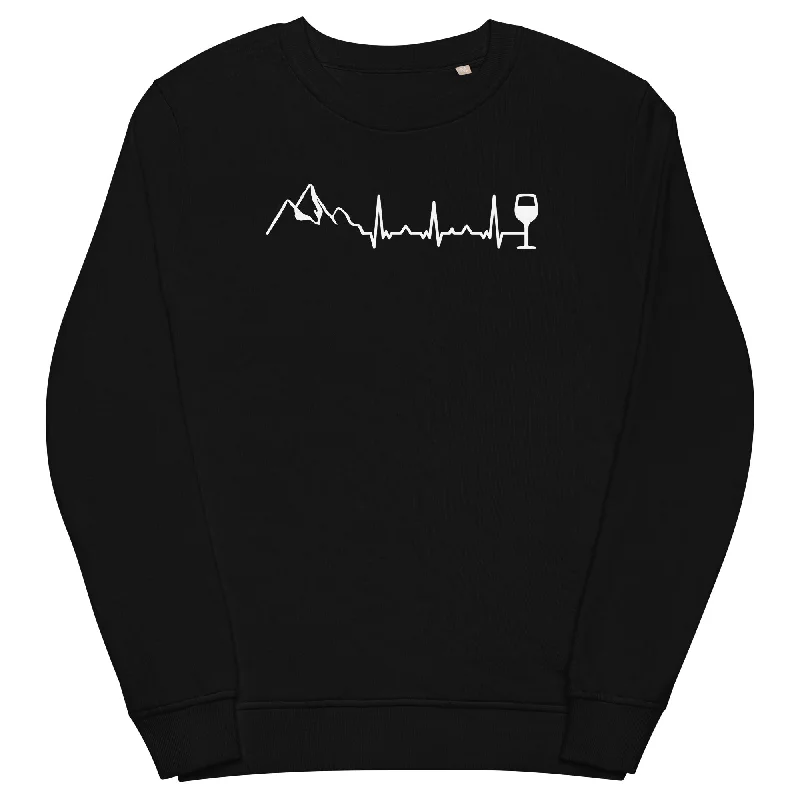 Heartbeat Wine and Mountain - Unisex Premium Organic Sweatshirt Sporty Sweatshirts for Women