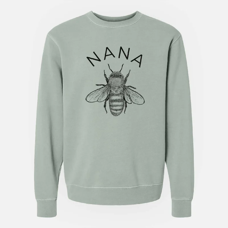 Nana Bee - Unisex Pigment Dyed Crew Sweatshirt Soft Sweatshirts with Logo