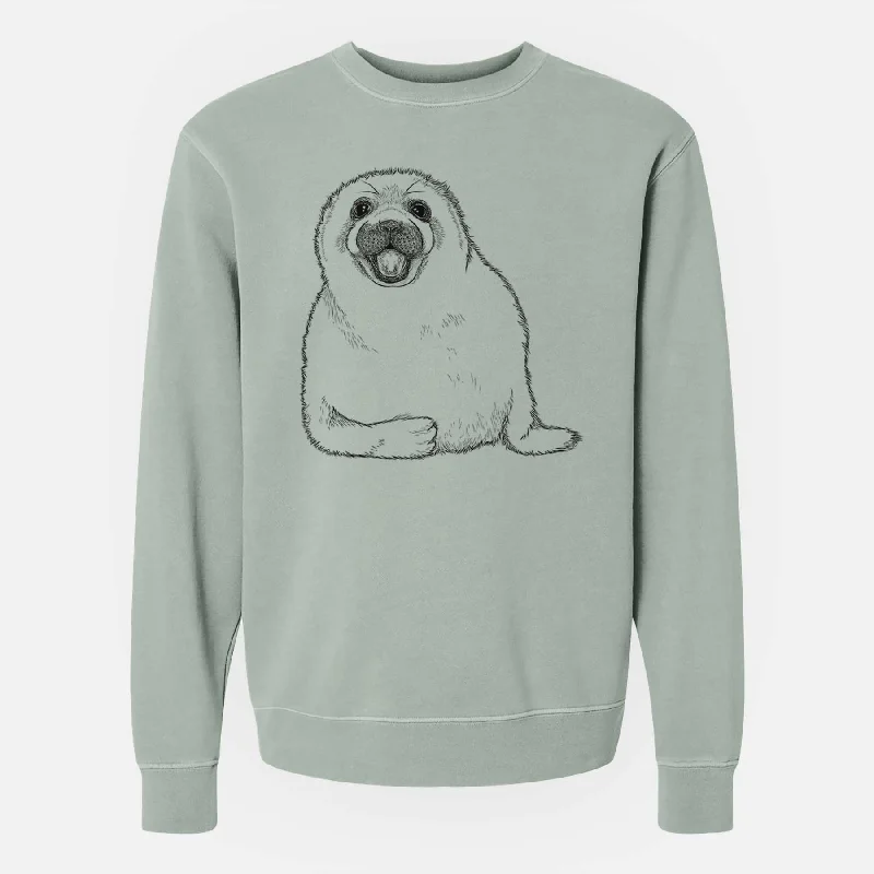 Harp Seal Pup - Pagophilus groenlandicus - Unisex Pigment Dyed Crew Sweatshirt Graphic Hoodie Sweatshirt