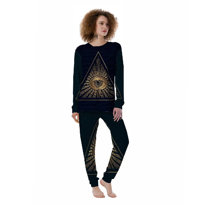 All Seeing Eye Masonic Print Women's Pajamas Best-selling pajama sets 2024