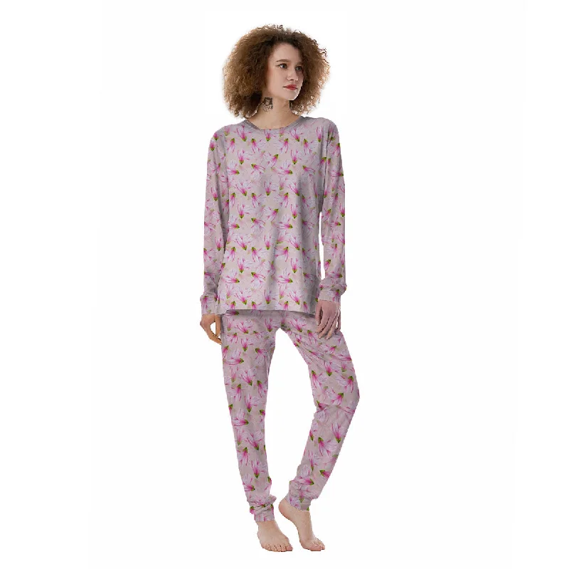 Alstroemeria Pink Print Pattern Women's Pajamas Personalized pajama sets