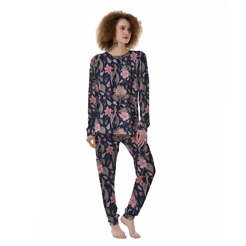 Amaryllis Pink Print Pattern Women's Pajamas Best pajama sets for relaxing weekends