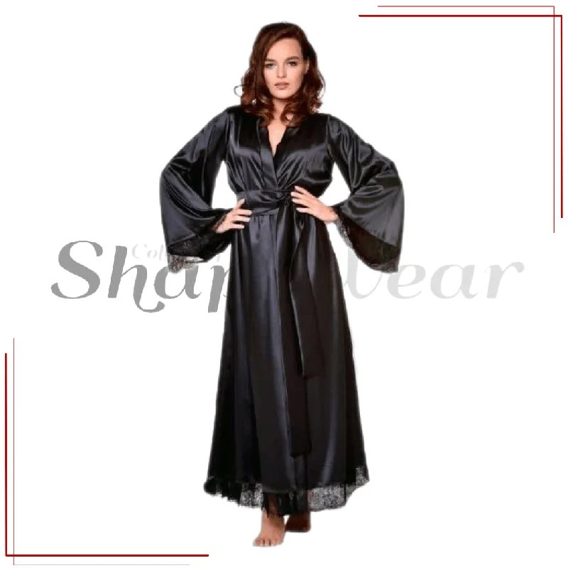 Latest Design Bridal Long Night Gown With Belt For Women Designer pajama sets