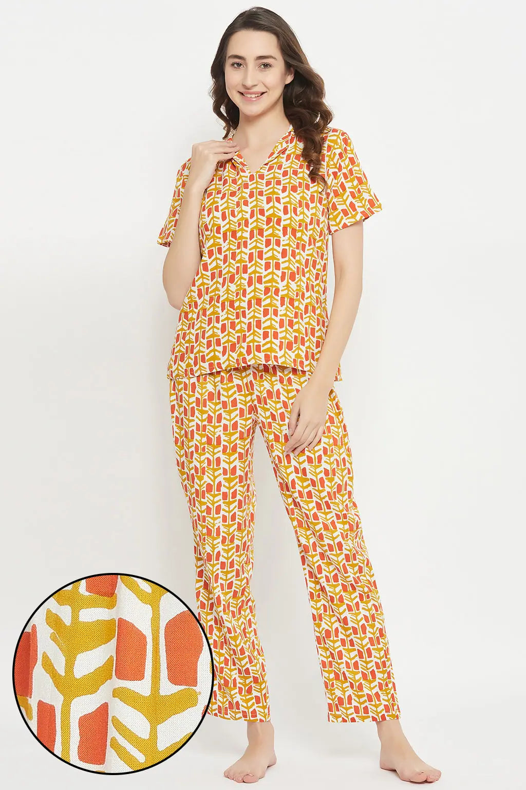 Print Me Pretty Top & Pyjama Set in White - Rayon Matching couple pajama sets