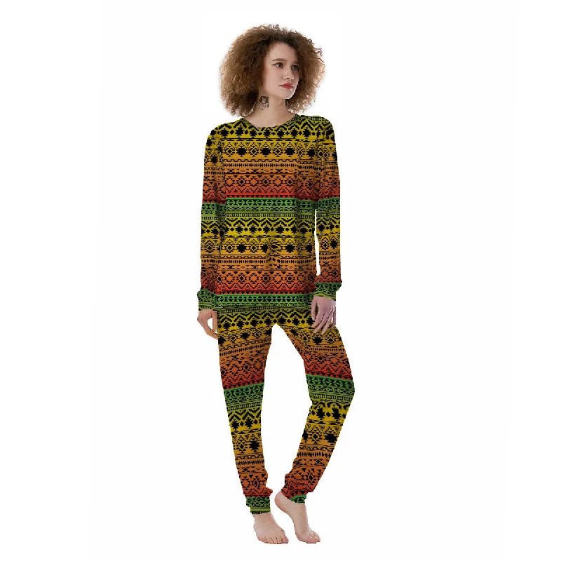 Tribal Rasta Print Pattern Women's Pajamas Sleepwear pajama sets