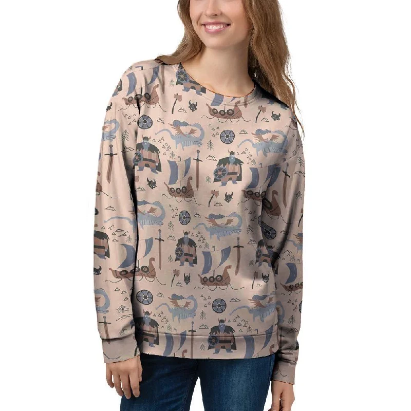 Viking Cartoon Norse Women's Sweatshirt Casual sweaters