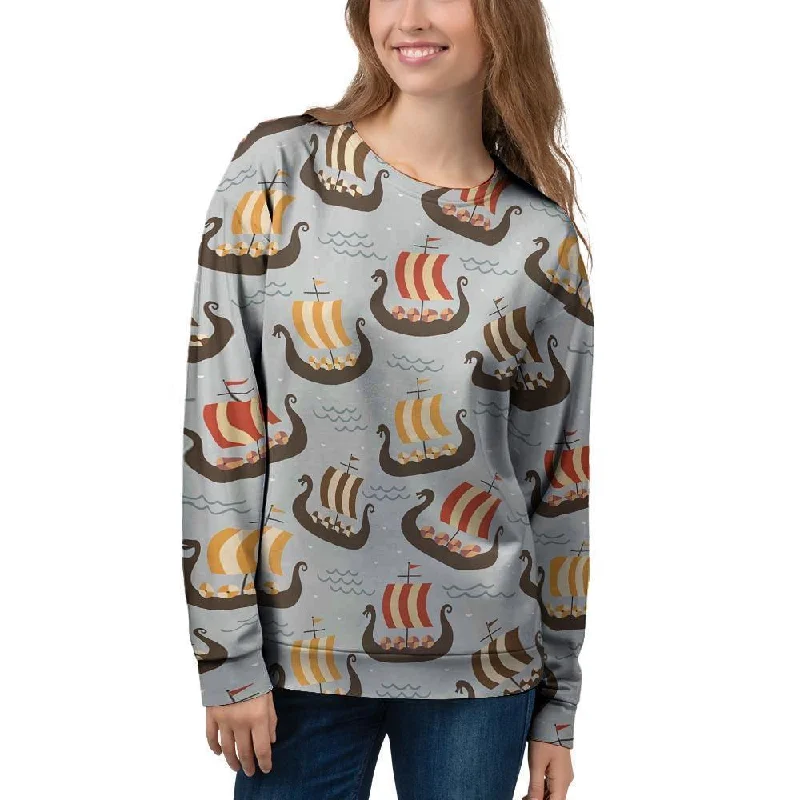 Viking Drakkar Ship Women's Sweatshirt Lightweight sweaters