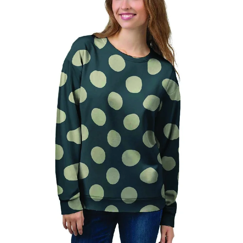 Vintage Black Polka Dot Women's Sweatshirt Trendy oversized sweaters