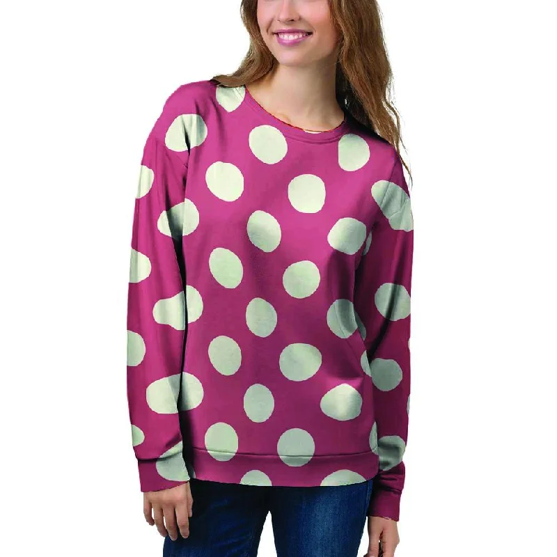 Vintage Red Polka Dot Women's Sweatshirt Luxury sweaters