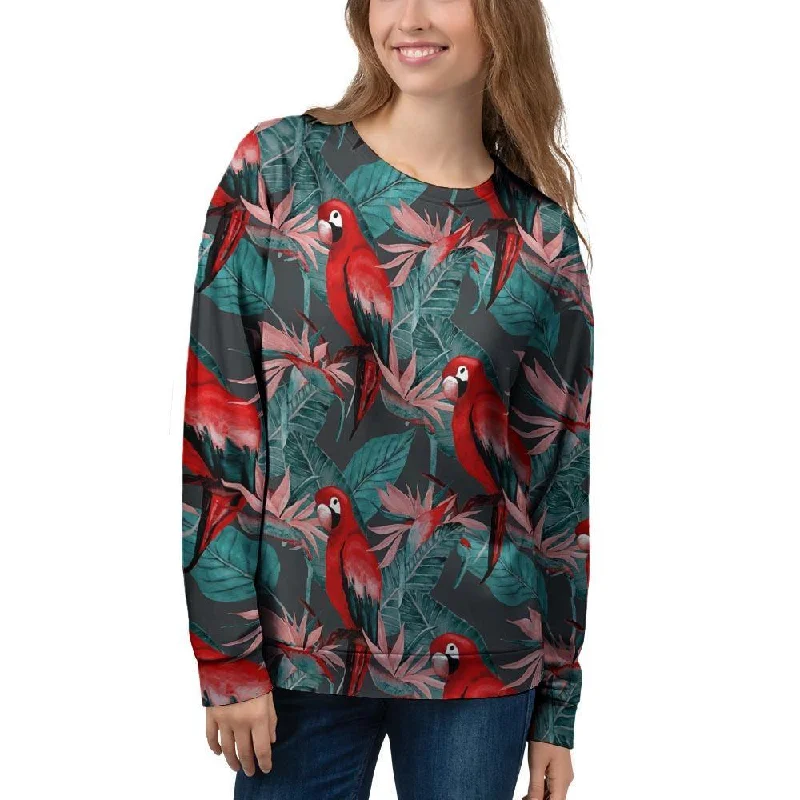 Watercolor Parrot Tropical Print Women's Sweatshirt Zara sweaters