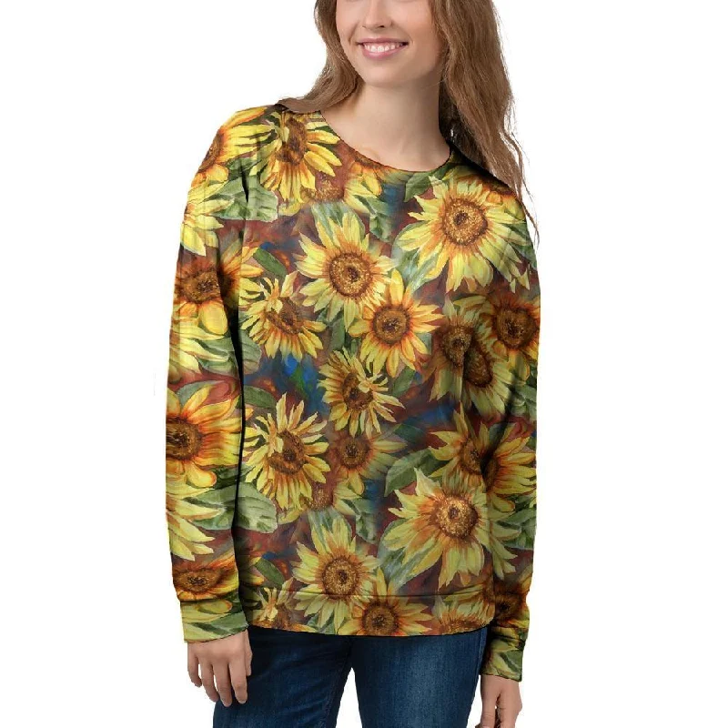 Watercolor Sunflower Women's Sweatshirt North Face sweaters