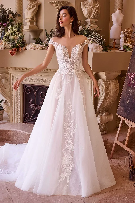 Andrea & Leo WL038 Dress Long Cap Sleeve Bridal Gown Mermaid Style Gown