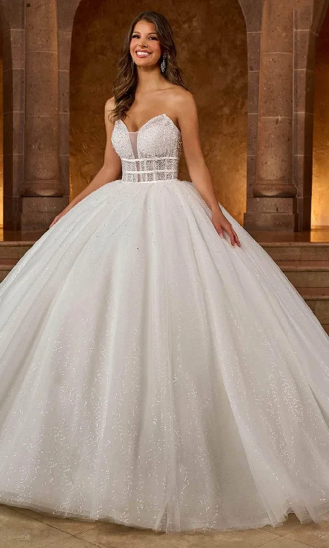 Rachel Allan RB6141 - Sequin Strapless Ballgown Sparkle Bridal Dress