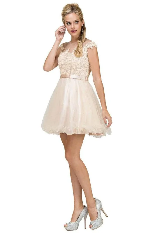 Dancing Queen - Illusion Jewel Floral A Line Cocktail Dress 2153 - 1 Pc Bugundy in Size L Available Lace party dresses