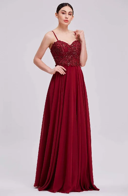 J'Adore Dresses - J16051 Sequined Lace Appliqued A-Line Gown Smocked party dresses