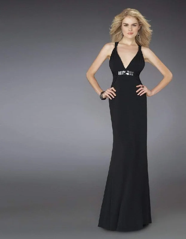 La Femme - 14180SC Fitted Jeweled Waist Evening Dress Versatile party dresses for any occasion