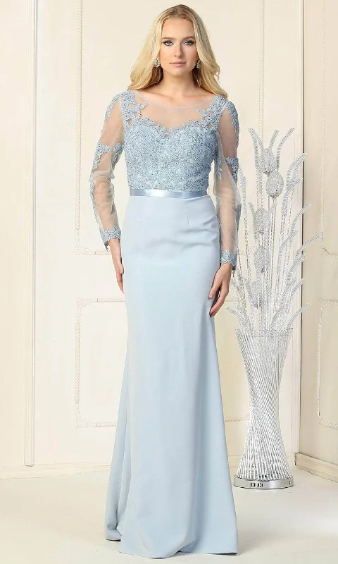 May Queen - Embroidered Bateau Evening Gown MQ1847 Tulle party dresses