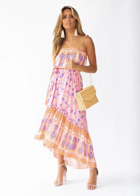 Nathalia Hi-Lo Midi Dress - Malibu Cotton midi dresses