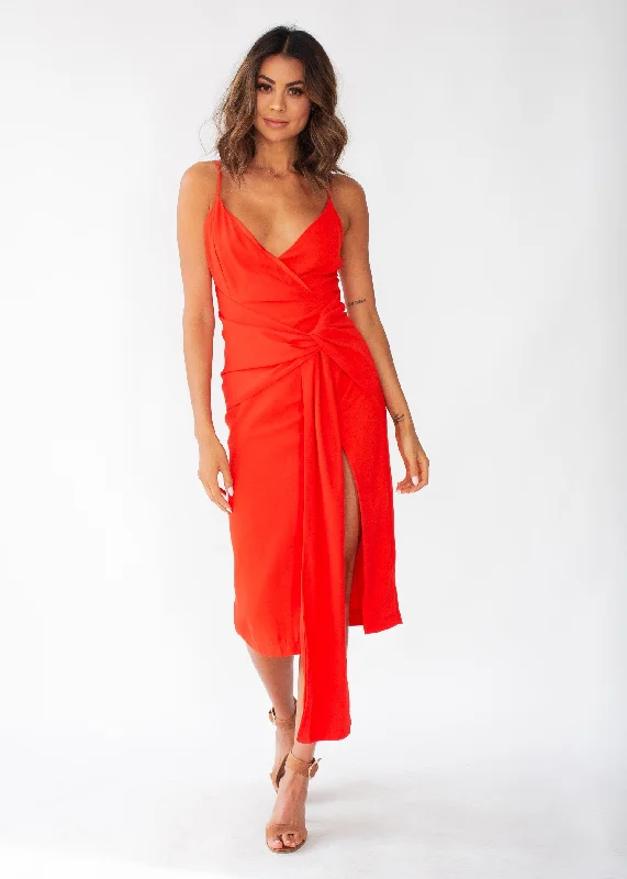 Neo Midi Dress - Red Best midi dresses for curvy figures