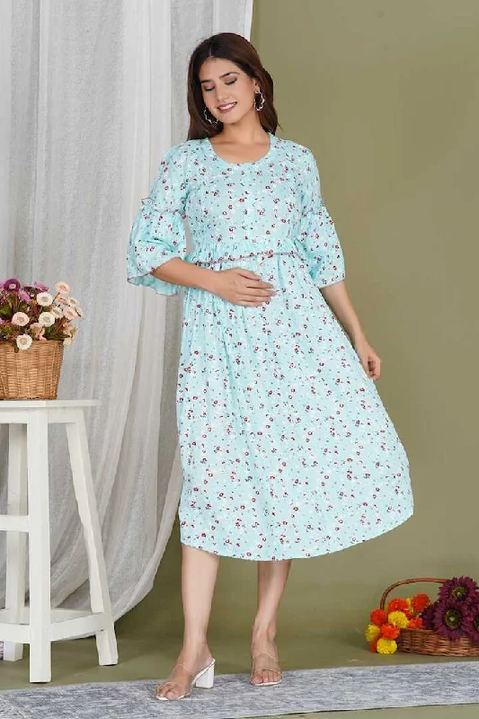 Aqua Blossom Floral Feeding Dress Best floral dresses for casual outings