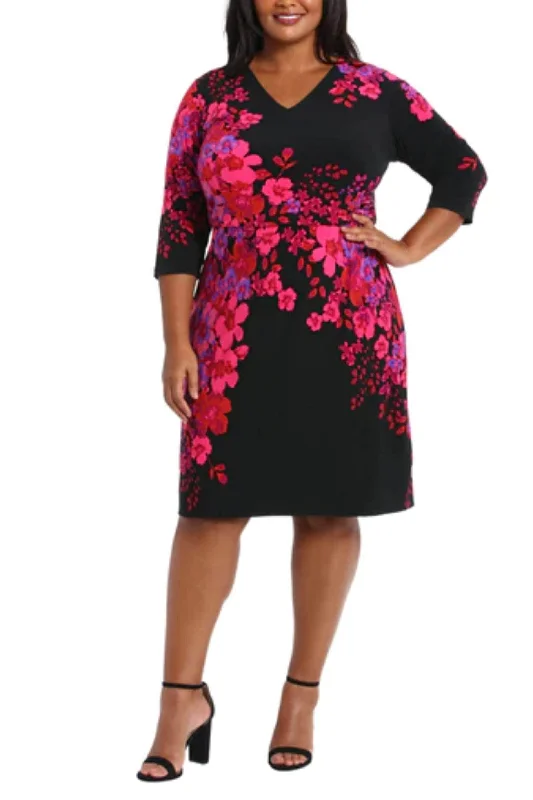 London Times T7062M - Quarter Sleeve Floral Dress Date night floral dresses