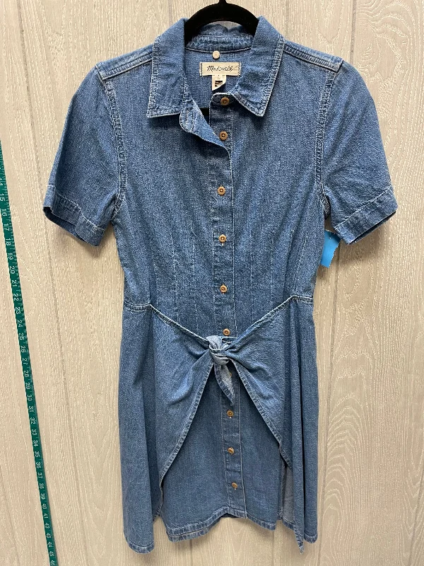 Dress Casual Short By Madewell In Blue Denim, Size: Xs Plaid Mini Skirt