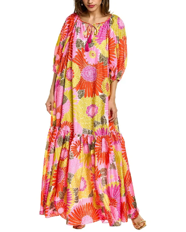 Trina Turk Kaufmann Silk Maxi Dress Satin Maxi Skirt