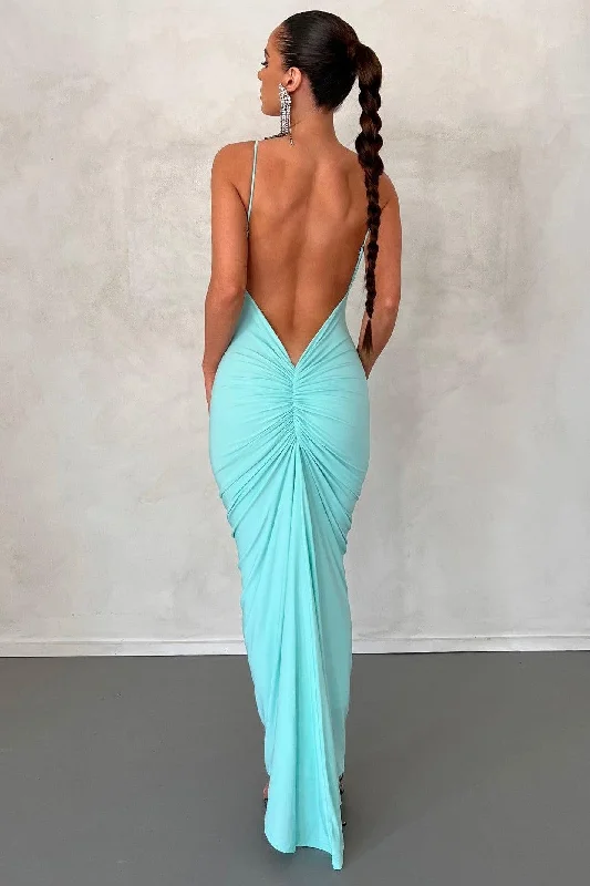 Veronica Dress - Aqua Backless unclassified dresses