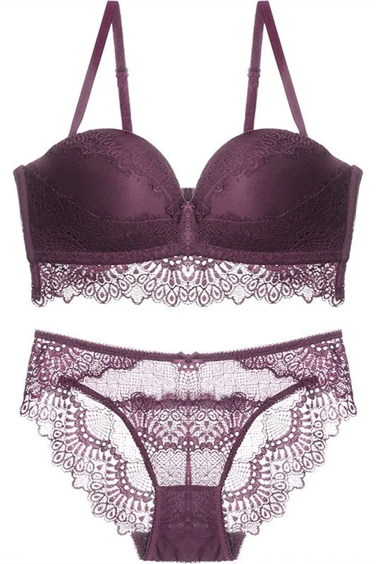 Burgundy Lace Lingerie Set Boho Lace Dress