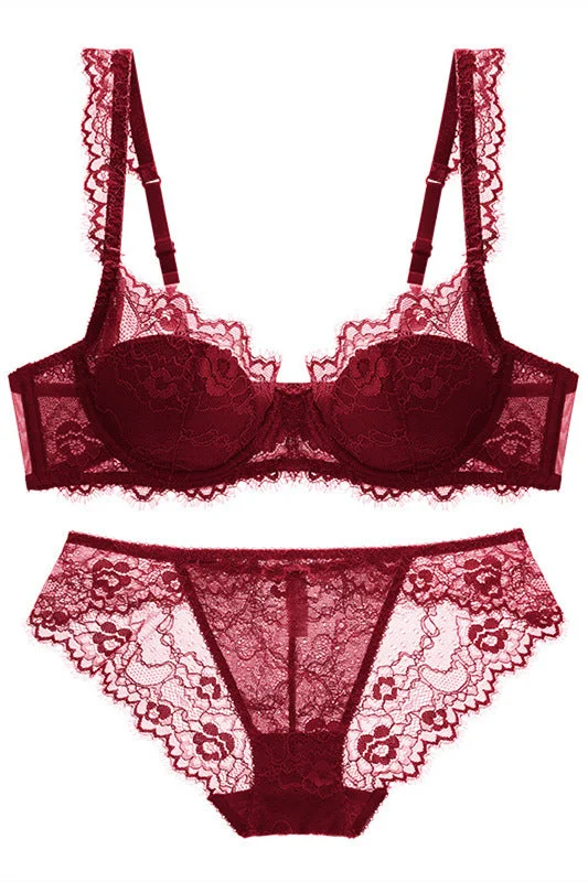 Burgundy Lace Lingerie Set Lace Dress Fit