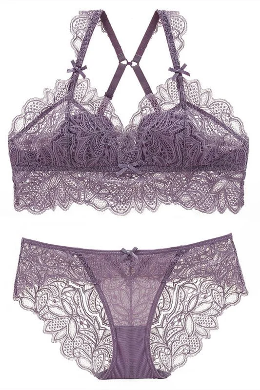 Free Shipping Purple Lace Lingerie Set Lace Dress Vibe