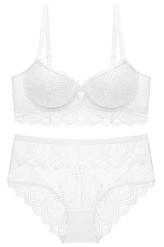 Ruffles White Lace Lingerie Set Lace Dress Chic